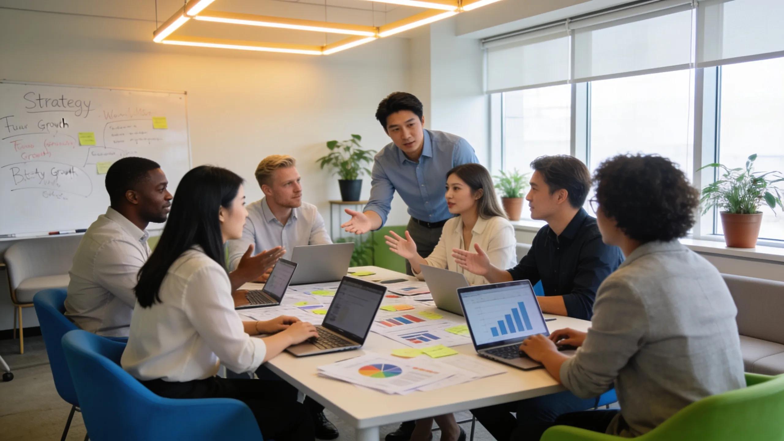 a2341b31-4f05-4017-825a-d05d07241b7d.webp Diverse professionals collaborating on business growth strategies in a modern office